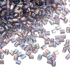 uxcell 1400Pcs Glass Bugle Beads, 1.9x1.5mm Tube Mini Loose Glass Seed Spacer Bead for DIY Earrings Necklaces Bracelets Jewelry Making (Bean Purple) - color: Bean Purple, size: 1.9x1.5mm