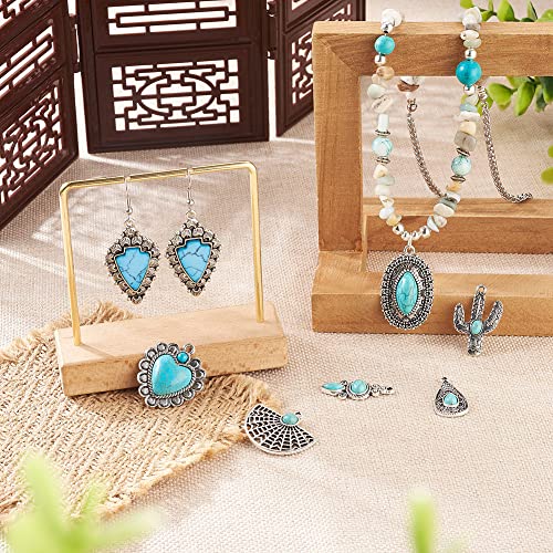 PH PandaHall 24Pcs Western Jewelry for Women Earring Bohemian Turquoise 12 Styles Pendant Charm DIY Bracelet Necklace Making, # Sky Blue (FIND-TA0001-79-Yilisi)