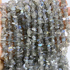 PLTbeads 5-8mm Natral Healing Gemstone Waist Bracelets Necklace Kit Irregular Stone DIY Crafts Design Jewelry Making 1 Strand per Bag Approxi 34 inch (Labradorite Chips) - color: labradorite Chips