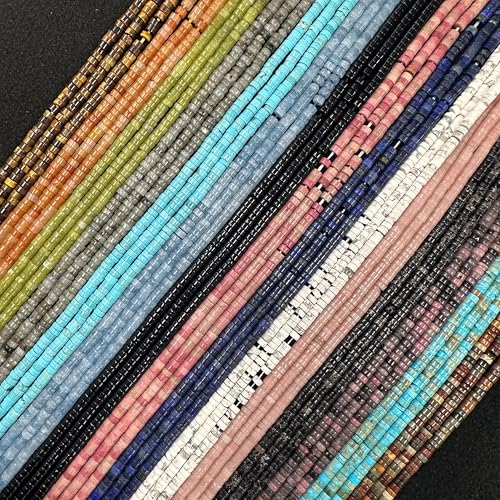 190 Pcs 2x4mm Aqua Terra Jasper Stone Bead Heishi Disc Gemstone DIY Beads for Bracelets Jewelry Making Crafts - color: Aqua Terra Jasper, size: 2x4mm