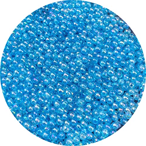 1500 Pcs 4mm Acrylic Round Beads AB Colors Round Spacer Beads for Earring Bracelet Necklace Key Chains Jewelry DIY Craft Making (Lake Blue AB) - color: Lake Blue AB, size: 4mm