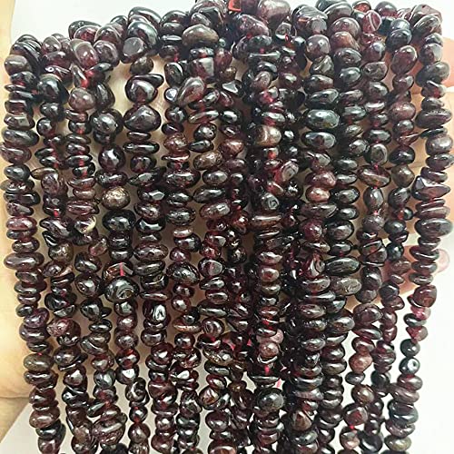 5-8mm Natural Red Garnet Gemstone Chips Loose Beads Semi Precious for Jewelry Making DIY Handmade Craft Supplies 1 Strand per Bag Approxi 34" - color: Red Garnet Chips