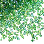 uxcell 1400Pcs Glass Bugle Beads, 1.5x1.5mm Tube Mini Loose Glass Seed Spacer Bead for DIY Earrings Necklaces Bracelets Jewelry Making (Dark Green) - color: Dark Green, size: 1.5x1.5mm