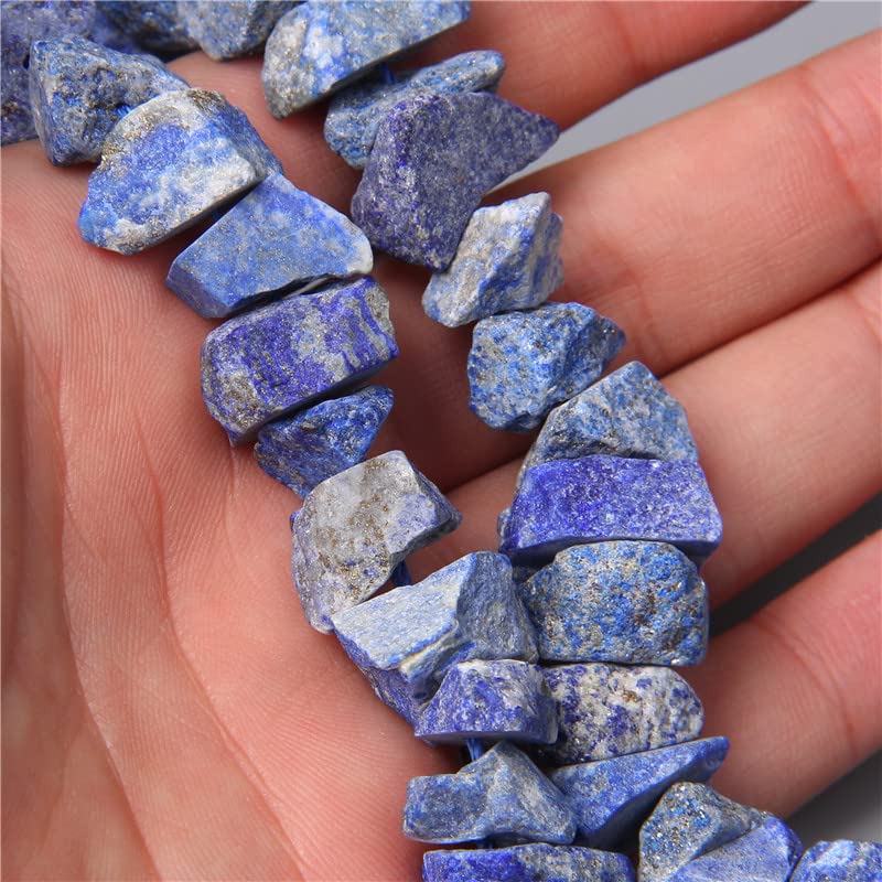 10-13mm Natural Irregular Freeform Raw Lapis Lazuli Stone Nugget Beads Reiki Crystal Healing Minerals Quartz Bead DIY Jewelry Making - color: Lapis Lazuli