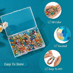 180Pcs 8mm Faceted Electroplate Glass Beads AB Color Plated Faceted Round Beads Transparent Crystal Loose Spacer Beads for DIY Bracelet Earring Jewelry Making - color: 18 Colors