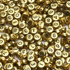 1000pcs Acrylic Number Beads 0-9 Round Number Beads 4x7mm Mixed Number Beads for Jewelry Making and DIY Bracelets, Necklaces, Key Chains (Gold) - color: Gold