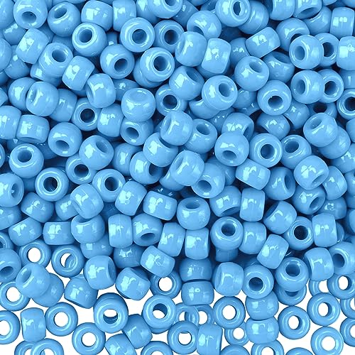 Qpixvb 1100PCS Blue Pony Beads,Blue Beads for Bracelets,Bead for Jewelry Making and Bracelets Making,Friendship Bracelet Bead Kit - color: sky blue beads