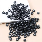 1000Pcs Acrylic Number Beads Round Number Round Beads 4x7mm Mixed Number Beads, for Jewelry Bracelets Necklaces Key Chains Making (Black White) - color: Black White