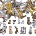 stino 100g Metal Pendant Charms for Jewelry Making, Bulk Silver & Gold Plated Charms for Braclet Necklace Crafts, Animal Plant Flower Pet and so on - color: Rabbit Silver & Bronze
