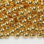 BONNY BOXX Quality Glossy ABS Imitation Pearl Beads with Hole 6/8/10MM Round Plastic Acrylic Spacer Bead for DIY Craft Jewelry Making Supplies (Gold, 6MM, 700pcs) - color: Gold, size: 6MM