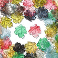 Ipotkitt 100 Pcs Random Glass Maple Leaf Charms Crystal Plant Charms Colorful Fall Tree Leaves for DIY Jewelry Bracelet Necklace Earrings Making - color: 100pcs-Maple Leaf Charms-Colorful