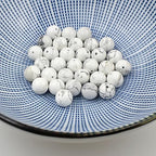 MJDCB Natural Stone Beads White Howlite Round Loose Beads for Necklace Bracelat Jewelry Making (4mm) - color: White Howlite, size: 4mm