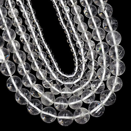 AD Beads Natural Gemstone Round Loose Beads 15" for Bracelet Necklace Earrings Jwelery Making Crafts DIY (10mm, Clear Quartz) - color: Clear Quartz, size: 10mm