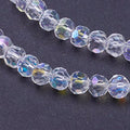 About 900Pcs Faceted Round Transparent Glass Bead Strands, Clear AB Crystal Loose Beads, Jewelry Making Charm Bulk for Necklace Bracelet Earring Making and DIY Crafting, 4mm