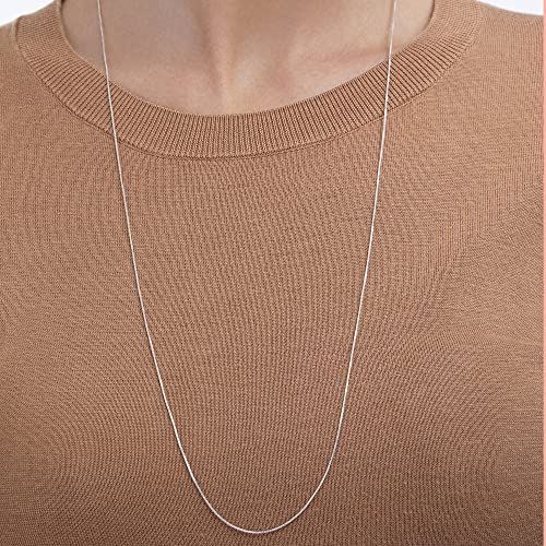 Amazon Essentials Sterling Yellow Gold or Silver Thin 0.8mm Box Chain Necklace - color: Silver, size: 30"