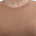 Amazon Essentials Sterling Yellow Gold or Silver Thin 0.8mm Box Chain Necklace - color: Silver, size: 30"