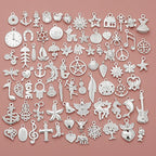 RUBYCA 160Pcs Wholesale Lot Tibetan Mix Pendant Charm White Silver Plated Metal Jewelry Making Mix5 - color: Mix 5, size: 160 PCS