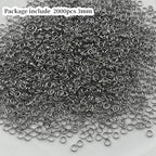2000pcs 3mm Stainless Steel Jump Rings Connector O Rings Accessories for Bracelet Necklace Earrings Lanyard Keychain DIY Craft Jewelry Making Supplies - size: 3mm