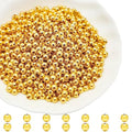 1500Pcs 3.2mm Metal Spacer Beads Metallic Plated Beads Round Beads Smooth Round Loose Beads Crimp Stopper Beads, Bracelet Making Clamp End Stopper Spacer Beads for Jewelry Making（Gold） - color: Gold, size: 3.2mm