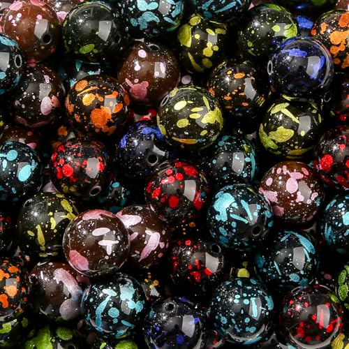 20mm Acrylic Beads 160pcs Dark Style Chunk Bubblegum Bead Multicolor Beadable Pen Ball Beads for Pen Bag Jewelry Making Necklace Bracelets (ahpm) - color: black&dark blue