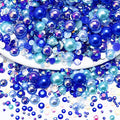 60g Mixed Pearls and Rhinestones, Flatback Rhinestones & Pearls for Crafts, Tumblers, Shoes, Nails, Face Art, 2mm-10mm Mixed Sizes, Blue|Green|White - color: Ocean Princess Blend | Mix Blue | Green | White