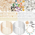 Charm Bracelet Making Kit for Adults & Teens, 477Pcs DIY Charm Bracelet Set with Gold & Silver Charms, Paperclip Chain Bracelets, Alphabet Charms, Complete Jewelry Making Supplies for Crafting