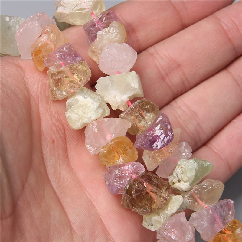 10-13mm Natural Irregular Freeform Raw Mixed Quartz Stone Nugget Beads Reiki Crystal Healing Minerals Quartz Bead DIY Jewelry Making - color: Mixed Quartz