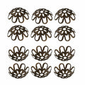 500PCS 10mm Gold Tone Flower Bead Caps Hollow Flower Bead Caps for Jewelry Making (Antique Bronze) - color: antique bronze