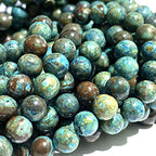ABCGEMS Chihuahua Aqua Calsilica Jasper Beads from Mexico (Gorgeous Matrix - Mohs Hardness 6) DIY Jewelry Making Beading Supplies - Smooth Round 10mm - color: Chihuahua Calsilica Jasper (From Mexico)