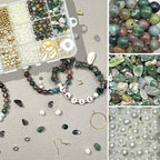 Basigeese Jewelry Making Supplies Kit Natural Stone Beads for Irregular Gemstone Beading with for DIY Craft Bracelet Necklace Earrings for Adults (Indian Agate) - color: Indian Agate