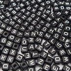300 Pieces 10x10mm Big Large Cube Acrylic Alphabet Letter Beads A-Z Mixed Plastic Shape Loose Beads for DIY Jewelry Making Bracelets Necklaces Key Chains (Black) - color: Black