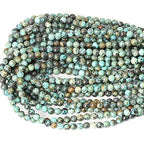 60PCS 6mm Natural African Turquoise Stone Gemstone Round Loose Beads for Jewelry Making DIY Bracelet Necklace Materials 1 Strand 15" - color: African Turquoise Stone, size: 6mm