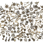 150pcs Vintage Charms Bulk,Antique Bronze Charms Alloy Pendant Charms Jewelry Making Supplies for Necklace Bracelet Earring(Random style)