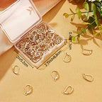 Beebeecraft 1 Box 100Pcs Leverback Earring Hooks 24K Gold Plated French Earring Hooks Earwire Findings 16.5x10mm for DIY Women Earring Making - color: Gold