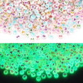 1900pcs Letter Beads, DECYOOL Glow in The Dark Letter Beads, Acrylic Alphabet Beads, with 1 Roll Elastic String for Bracelet Necklace Jewelry Making Supplie - color: reflective