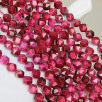 MJDCB Best Sellers Natural Stone Beads Faceted Polygon Rose Red Tiger Eye Crystal Energy Stone Healing Power for Jewelry Making(8mm) - color: Rose Red Tiger Eye