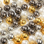 160pcs Chunk Bubblegum Beads 20mm Pearl Beadable Bead Pen Ball Beads for Pen Bag Jewelry Making Necklace Bracelets (White&Golden&Silver) - color: white&golden&silver