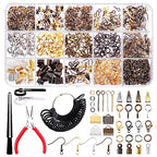 Swpeet 1466 Pcs Jewelry Supplies Kit with Tools, 40 Styles Findings, Pliers and Ring Sizer, Jump Rings for Bracket Necklace Making - size: 9a