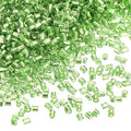uxcell 1400Pcs Glass Bugle Beads, 1.5x1.5mm Tube Mini Loose Glass Seed Spacer Bead for DIY Earrings Necklaces Bracelets Jewelry Making (Silver-Light Green) - color: Silver-Light Green, size: 1.5x1.5mm