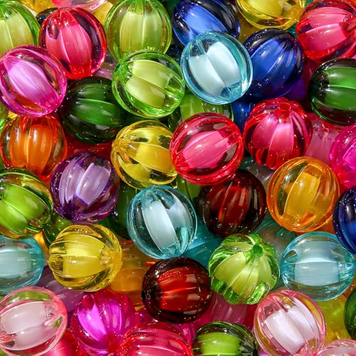 20mm Acrylic Beads 100pcs Chunky Bubblegum Bead Bulk Mixed Color Opaque Beads for DIY Bead Pen (Color) - color: color
