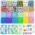 2480pcs Easter Polymer Clay Beads Bracelet Making kit, 24 Style Cute Fun Beads Charms for Jewelry Necklace Earring Making DIY Accessories for Women Girls - color: C3#Easter