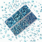 4000pcs Mixed Size Hot Fix Round Crystals Gems Glass Stones Hotfix Flat Back Rhinestones (Aquamarine) - color: Aquamarine, size: 4000 Count (Pack of 1)