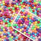 8mm Acrylic Beads 600pcs Rhinestone Spacer Bubble Bead Plastic Crafts Bead for DIY Necklaces Bracelets Earrings Jewelry Making (Rhinestone) - color: blue&red&pink