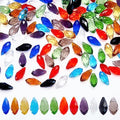 AHANDMAKER 100 Pcs Faceted Teardrop Glass Beads, 10 Colors Transparent Waterdrop Crystal Glass Beads Top Drilled Drop Spacer Beads for DIY Craft Jewelry Necklace Bracelet Earring Making, Hole: 1mm - color: 10 Colors Teardrop
