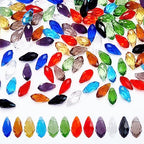 AHANDMAKER 100 Pcs Faceted Teardrop Glass Beads, 10 Colors Transparent Waterdrop Crystal Glass Beads Top Drilled Drop Spacer Beads for DIY Craft Jewelry Necklace Bracelet Earring Making, Hole: 1mm - color: 10 Colors Teardrop