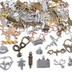 stino Metal Charms for Jewelry Making 100gram, Bulk Tibetan Silver & Gold Plated Trinkets for Earring Necklace Jewelry Making and Findings - color: Nurse Mixed Color