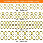 1200pcs Oval Jump Rings Oval Open Rings Open Jumps Ring Stainless Steel Jumps Ring for Jewelry Making Supplies Earring Bracelet Necklace DIY Craft Making(Gold,4 Sizes) - color: Gold