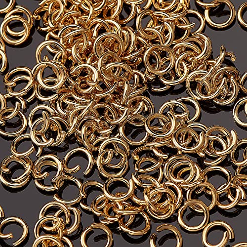 DanLingJewelry 200 pcs 304 Stainless Steel 19 Gauge Open Jump Rings 6mm for Jewelry Making Connectors Jewelry Finding Golden Color - color: 200 pcs - ф6mm δ 1mm - Golden