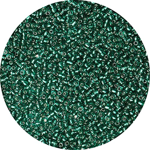 2000pcs Light Blue Green Glass Seed Beads Bulk,4mm 6/0 Seed Pony Beads for Bracelets,Necklace,Jewelry Making -Waist Spacer Bead for DIY Craft Projects - color: Light Blue Green, size: 4mm