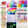 SJZWSD Friendship Bracelet Making Kit– 6 Boxes of Pony, Seed, Clay & Letter Beads, UV Glow in The Dark Beads, Tools & Charms – Jewelry Craft Kit for Kids & Adults - color: GlowMuse